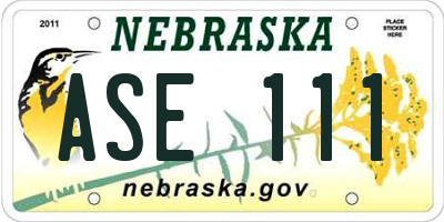 NE license plate ASE111