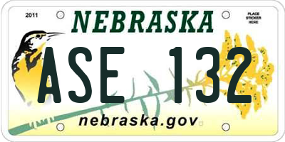NE license plate ASE132