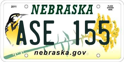 NE license plate ASE155