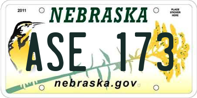 NE license plate ASE173