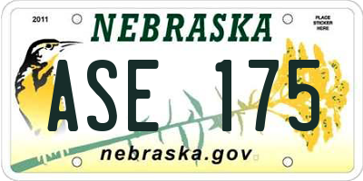NE license plate ASE175
