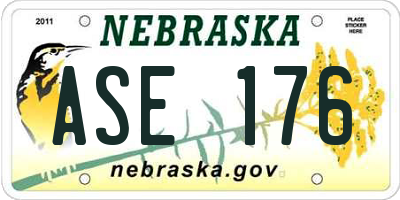 NE license plate ASE176