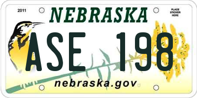 NE license plate ASE198