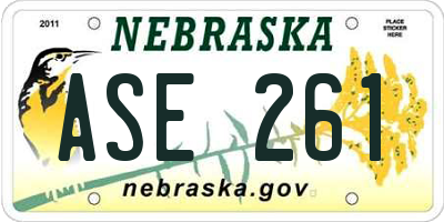 NE license plate ASE261