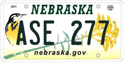 NE license plate ASE277