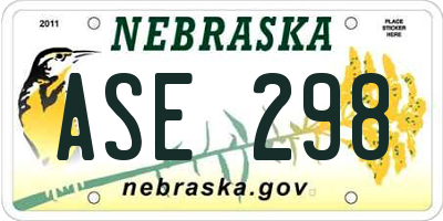 NE license plate ASE298