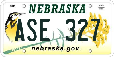 NE license plate ASE327