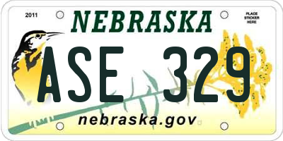 NE license plate ASE329