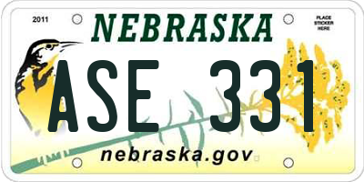 NE license plate ASE331