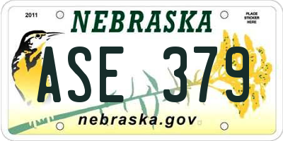 NE license plate ASE379