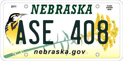 NE license plate ASE408