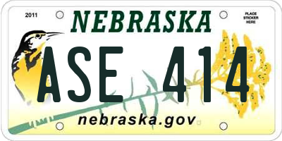 NE license plate ASE414