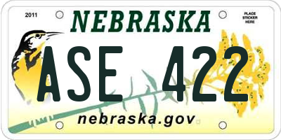 NE license plate ASE422