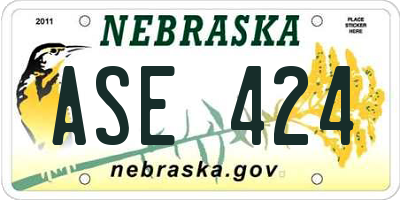 NE license plate ASE424
