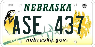 NE license plate ASE437