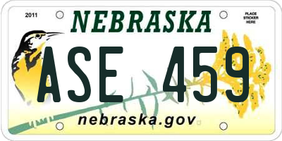 NE license plate ASE459
