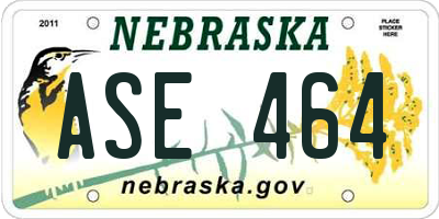NE license plate ASE464