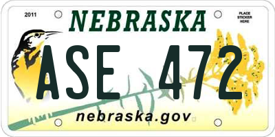 NE license plate ASE472