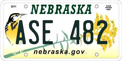 NE license plate ASE482