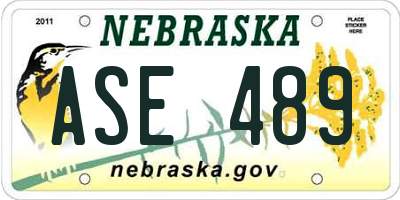 NE license plate ASE489