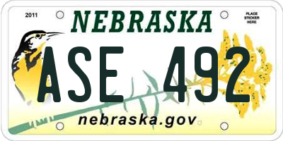 NE license plate ASE492