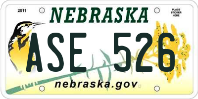 NE license plate ASE526