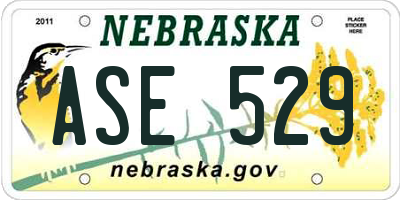 NE license plate ASE529
