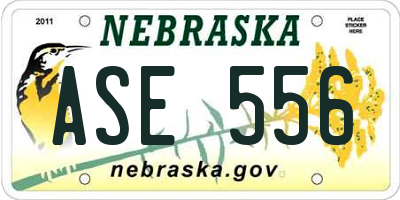 NE license plate ASE556