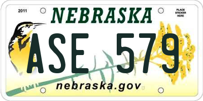 NE license plate ASE579
