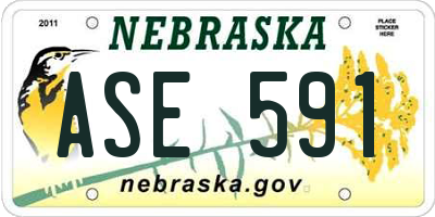 NE license plate ASE591
