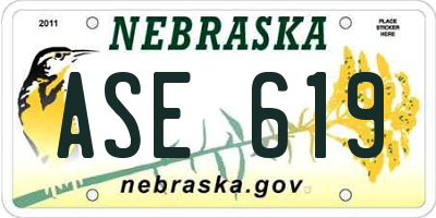 NE license plate ASE619