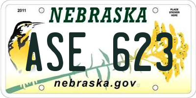 NE license plate ASE623