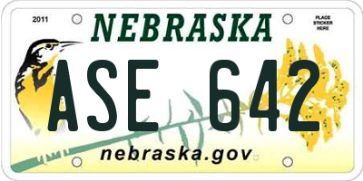 NE license plate ASE642