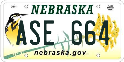 NE license plate ASE664