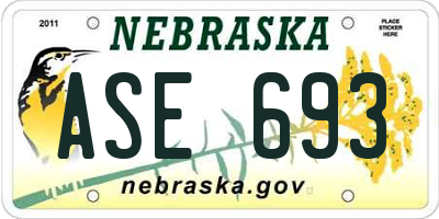 NE license plate ASE693