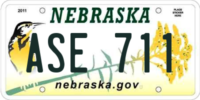NE license plate ASE711