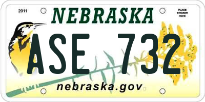 NE license plate ASE732