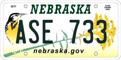 NE license plate ASE733