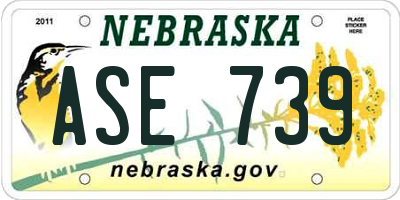 NE license plate ASE739