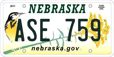 NE license plate ASE759