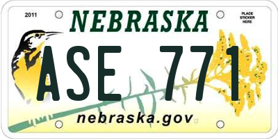 NE license plate ASE771