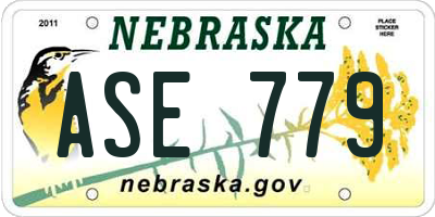 NE license plate ASE779