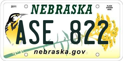 NE license plate ASE822