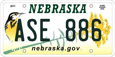NE license plate ASE886