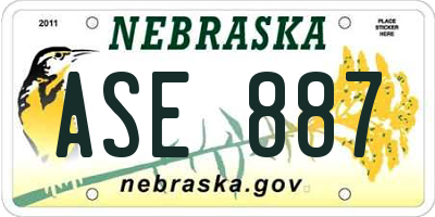 NE license plate ASE887