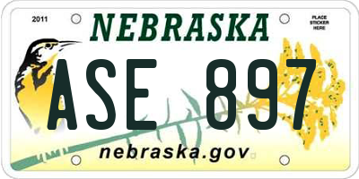 NE license plate ASE897