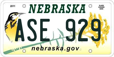 NE license plate ASE929