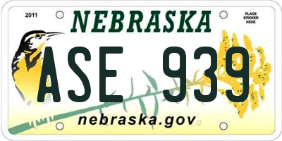 NE license plate ASE939