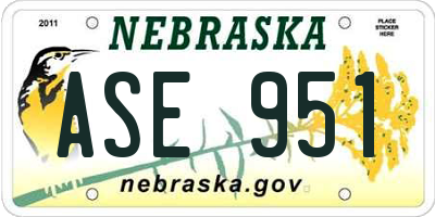 NE license plate ASE951