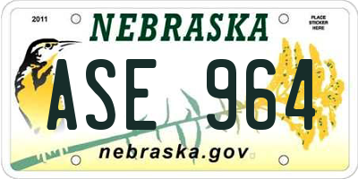 NE license plate ASE964